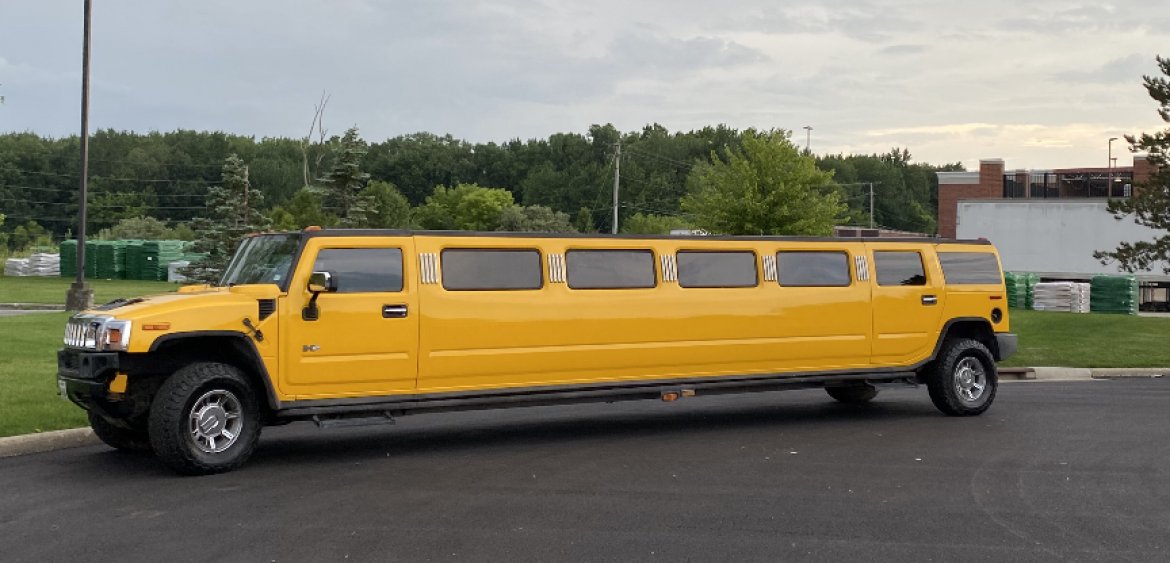 New 2005 Yellow Exotic Hummer H2 Limousine